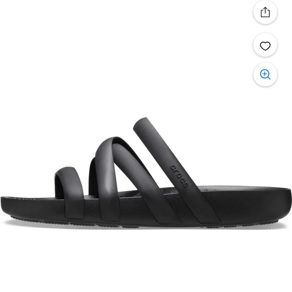 CROCS SPLASH STRAPPY BLACK SANDALS SZ. 7 NEW - Picture 2 of 8